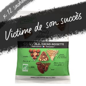Snack granola Cacao Noisette - granola bio victime de son succès