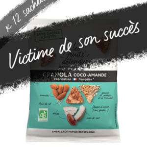 Snack granola Coco Amande - granola bio victime de son succès