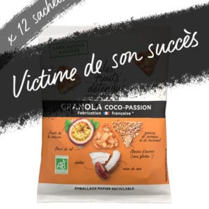 Snack granola Coco Passion - granola bio victime de son succès