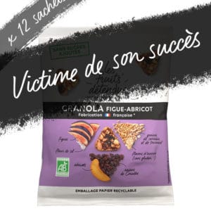 Snack granola figue abricot - granola bio victime de son succès