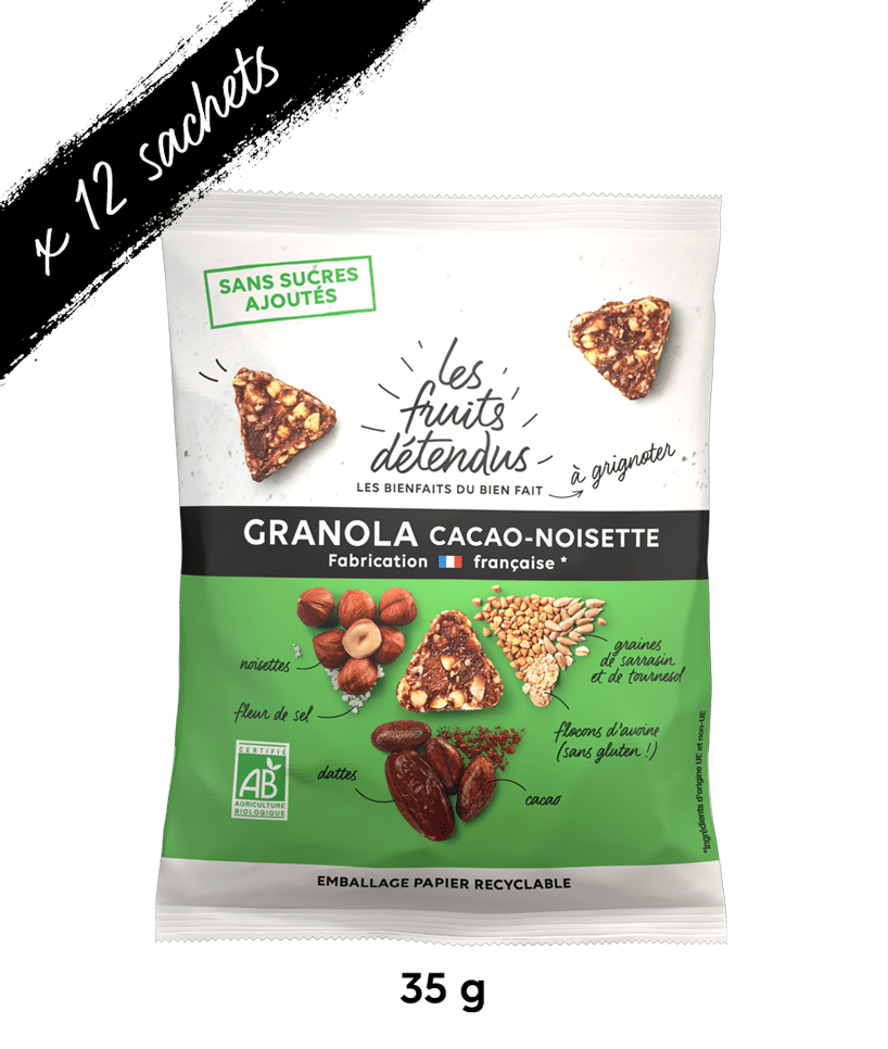 Snack granola chocolat noisette - granola bio