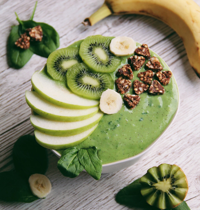 Lot de Granola - Pack Découverte de 6 Granola Bio - Recette smoothie bowl vert kiwi epinard banane et granola