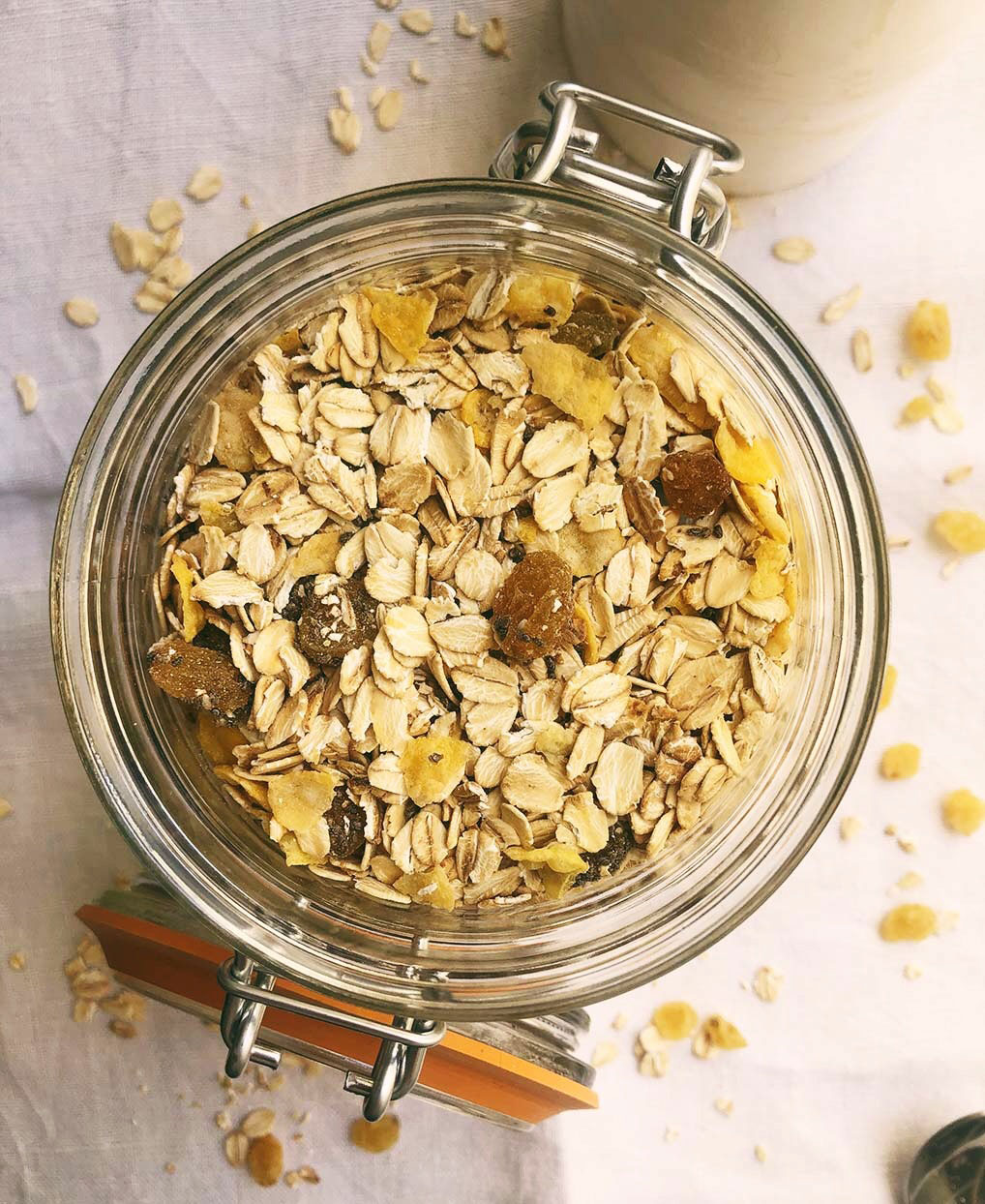 Muesli sans sucre, raisin & pétales de maïs Recette Les Fruits Détendus
