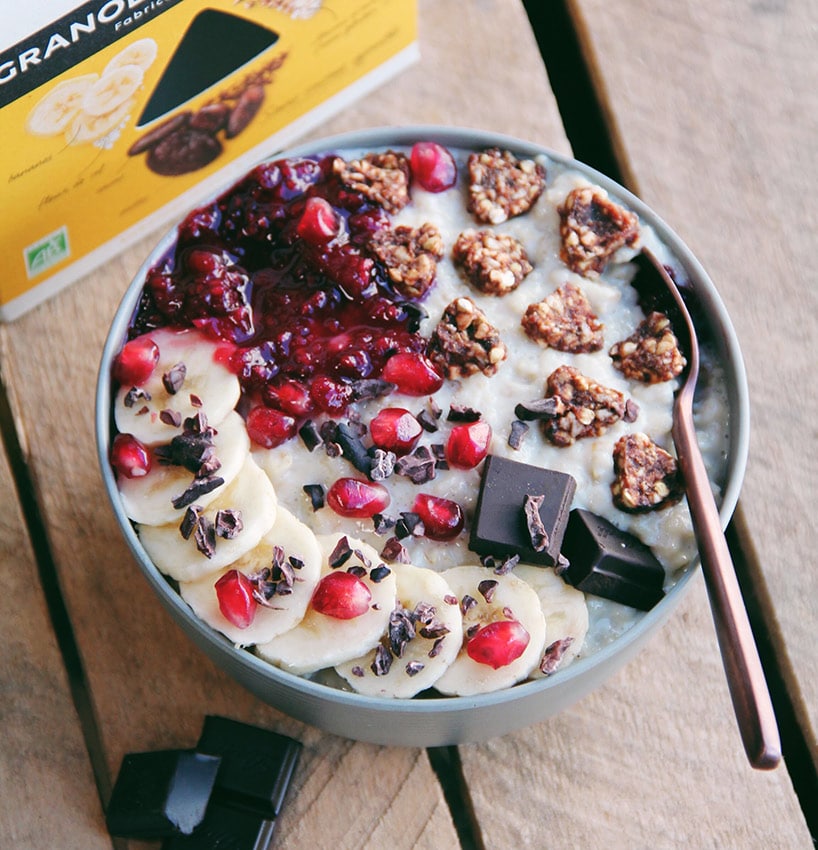Recette Porridge Banane Chocolat - Granola Cacao Banane - Les Fruits Détendus