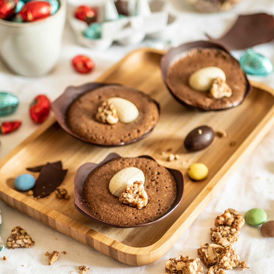 nid de mousse en chocolat vegan - Recette Pâques - Les Fruits Détendus