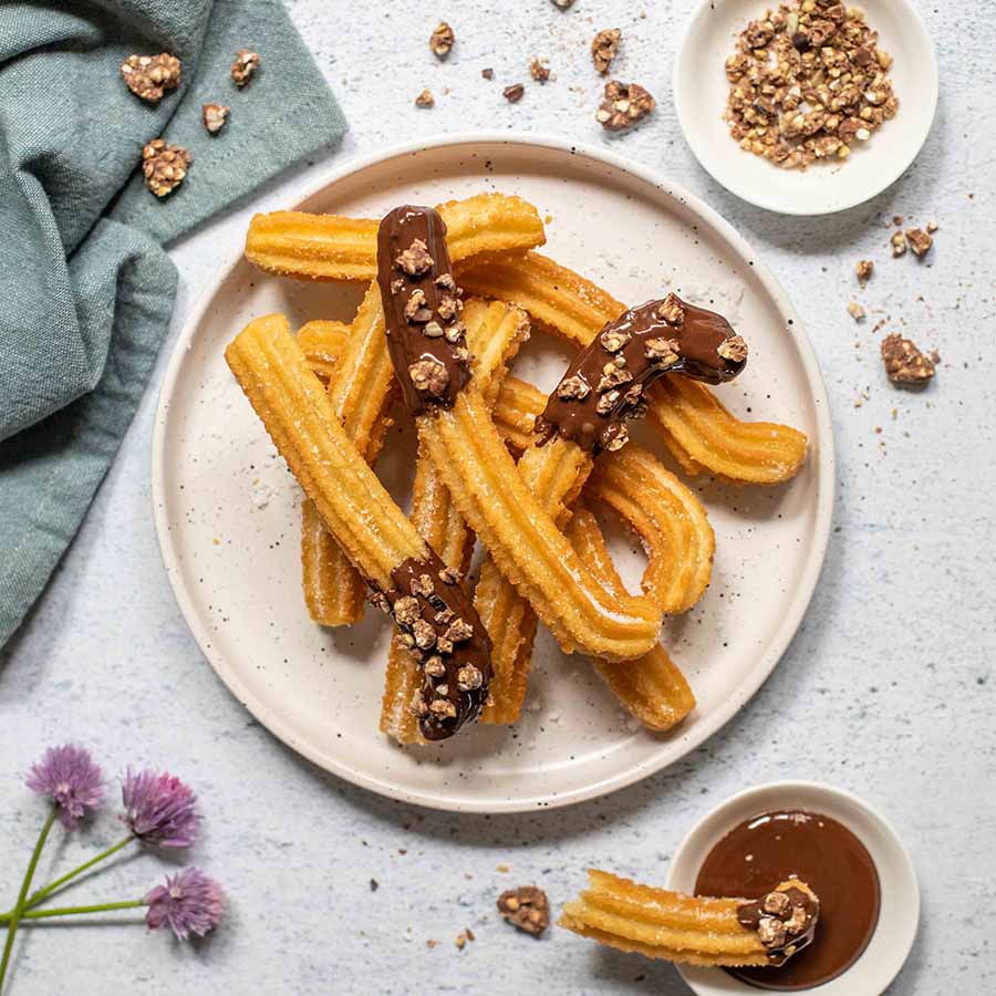 recette de churros vegan au four Les Fruits Détendus