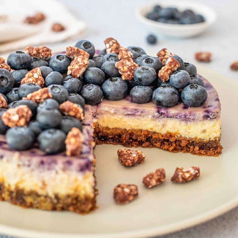 recette cheesecake myrtille vegan et sans cuisson